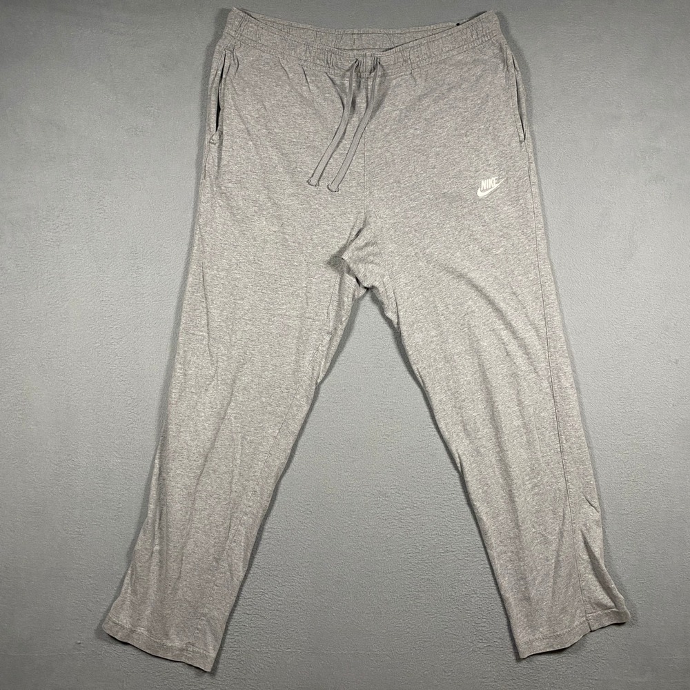 Nike Jersey Pants Mens XL Gray Sportswear Cotton Straight Leg 804421-063